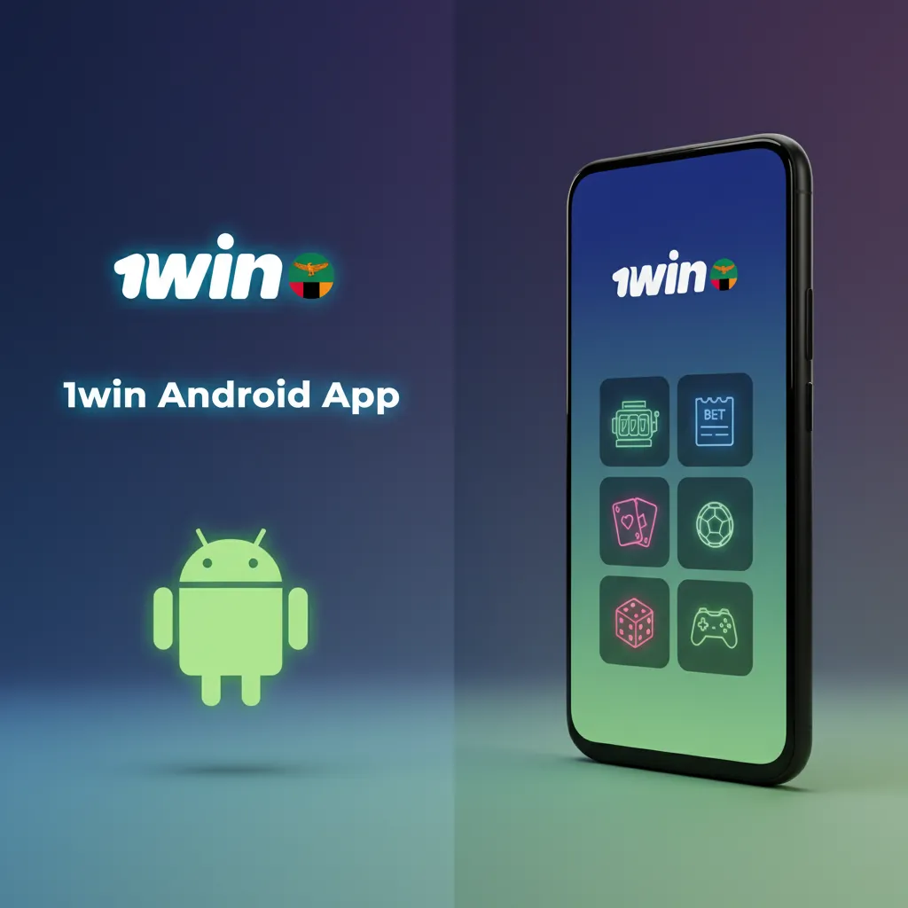 Android phone displaying 1win app with betting markets, live odds, and quick cashout options, available in Zambia.